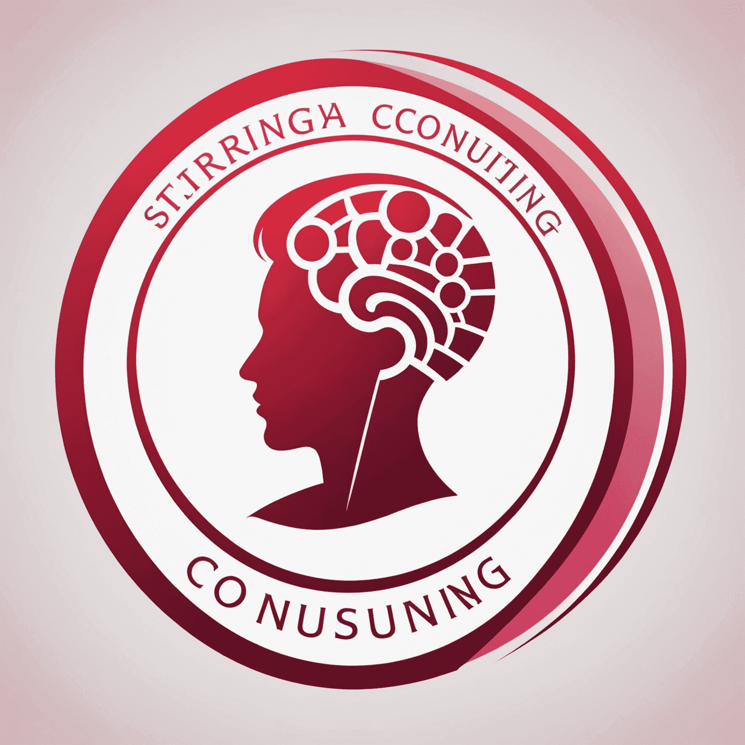 Logo of a strategy consulting firm in South Africa, red and pink modern design