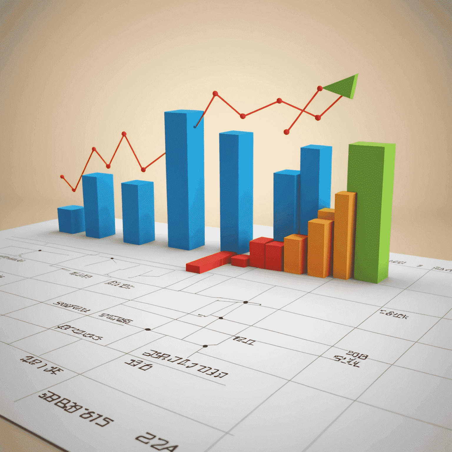 Graph showing upward trend in performance metrics